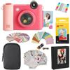 KODAK Smile+ 2-in-1 Fotocamera & Stampante Foto Regalo + Custodia + Carta Zink 20pz + Album + Set Adesivi + Cornici + Pennarelli - Fucsia