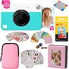 KODAK Printomatic fotocamera a stampa istantanea + custodia morbida + carta fotografica Zink 2x3 20pz + album + adesivo + cornici per adesivi + cornici sospese + pennarelli - Blu
