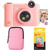 KODAK Smile+ 2-in-1 Fotocamera & Stampante Foto Bluetooth - Pacchetto Iniziale + Custodia Morbida + Carta Zink 20pz - 10MP - Rosa