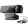 Tsophreniq Webcam USB con messa a fuoco automatica, 1080p, 120°, ampia visuale, riconoscimento facciale, cancellazione del rumore, microfoni Plug & Play, webcam plug and play, webcam per