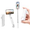 YFYWINSH Mini bastone per selfie estensibile con telecomando, treppiede compatto da 70 cm, supporto per telefono portatile per Vlog, streaming video in diretta, bastone per selfie da viaggio, bianco