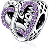 LaMenars Heart Charms Love for 925 Sterling Silver per la mamma Famiglia Bracciali e collane da donna Ciondolo amico per Natale San Valentino Regali per la festa della mamma per le ragazze...