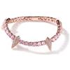 VAKTWPDLY Elegante bracciale tennis multicolore da 4 mm con denti e artigli per donna - Gioiello in zirconi placcato oro 18 carati, collana girocollo a catena tennis in stile hip hop per uomo e donna