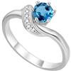 Vagmine Jewel Regalo Di Gioielli In Argento Con Pietra Preziosa Topazio Azzurro Svizzero A Forma Rotonda In Argento Sterling 925 Per Il Suo Anello Da Donna Size Us-5.5