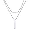PROSTEEL Barretta Collana Uomo Donna, Taglia S/M/L, Argento Oro Nero, in Acciaio Inox Impermeabile e Antiallergico, Design Minimal, Catena a Serpente 41-61CM