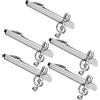 YARNOW Fermacravatta Uomo Resistente e Facile da Usare Set 5 con Musicale in Lega di Zinco Argento Design Versatile per Lavoro e Occasioni Formali