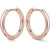 Bestyle Orecchini Cerchio Argento 925 Donna Oro Rosa Anallergici Leggeri