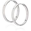 NKlaus coppia 25 mm fine orecchini a cerchio incernierati argento 925 senza tempo creolo classico orecchini da donna 11179