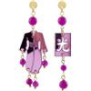 Lebole Gioielli Orecchini Kimono Plexi Mini Specchio E Seta Fucsia