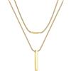 PROSTEEL Collana Uomo Donna Ciondolo Barra, Size M, Oro, in Acciaio Inox Impermeabile e Antiallergico, Design Minimal, Catena a Serpente 55CM