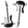 Ciieeo Gemelli 2 Pezzi per Camicia Uomo a Forma di Chitarra Struttura Robusta in Ottone Argento Superficie Liscia per Abiti Classici e Contemporanei