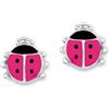 Prinzessin Lillifee Orecchini a perno in Argento Sterling 925 per bambine, 0,6 cm, rosa, coccinella, in confezione regalo, 9045990