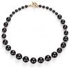 COAI Collana Donna Pietre Dure Stile Chunky con Perline Nere di Onice, Collana Onice Nero da Donna, Gioiello Estate Elegante con Chiusura OT