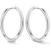 Bestyle Orecchini Cerchio Argento 925 Donna Oro/Argento Anallergici Leggeri | Piccoli Orecchini Cerchio Oro Placcato 14K alla Moda, Larghezza 8/10/12/14/16/18/20 mm, Regalo per Ragazze Donne Mamma