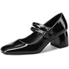 QUEEN HELENA Décolleté a Punta Chiusa Scarpe Basse Eleganti con Cinturino Donna ZM9849 (Nero, Sistema Taglie Calzature EU, Adulto, Donna, Numero, Media, 39)