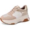 QUEEN HELENA Sneakers Platform Scarpe da Ginnastica Casual Donna X30-21 (X33-25 Beige, Sistema Taglie Calzature EU, Adulto, Donna, Numero, Media, 36)