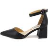 QUEEN HELENA Décolleté Scarpe con Tacco Medio Eleganti a Punta Chiusa con Cinturino Donna ZM9001 Nero 37