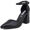 QUEEN HELENA Décolleté Scarpe con Tacco Medio Eleganti a Punta Chiusa con Cinturino Donna ZM7002 Nero Pu 40