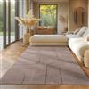 SIMPEX Tappeto Decorativo Boho Scandinavo Beige Monocromatico 120x170 cm Morbido e Facile da Pulire Lavabile Effetto 3D Tappeto per Soggiorno e Camera da Letto