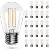 Spacelumen Lampadine LED S14 Lampadina E27 Luce Calda, Confezione da 25 Pezzi, in Plastica, Infrangibili e Impermeabili, 2700 K, Bianco Caldo da Esterni