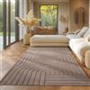 SIMPEX Tappeto Boho Scandinavo Monocromatico Beige 160x230 cm Tappeto Decorativo Morbido e Facile da Pulire Effetto 3D Tappeto per Soggiorno e Camera da Letto Tappeto Lavabile Grande