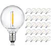 SCNNC 1W Lampadine LED G40 E12 Esterno Ricambi 220V Bianco Caldo 2700K, 25 Pezzi Impermeabili IP54 Lampadine di Ricambio G40 per Stringhe Luminose Illuminazione Interna ed Esterna