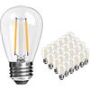 Spacelumen 25 pezzi Lampadine LED S14 da 2 W con attacco E27 e involucro in vetro; lampadine impermeabili da 2700 K (bianco caldo) per ghirlande da esterno