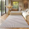 SIMPEX Tappeto Boho Scandinavo Monocromatico Crema 120x170 cm Tappeto Decorativo Morbido e Facile da Pulire Lavabile Effetto 3D Tappeto per Soggiorno e Camera da Letto Tappeto Piccolo