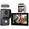 Honmidatek WALN Videocitofono connesso Smart, citofono con telecamera a 2 fili con monitor Touchscreen da 7 pollici, Audio bidirezionale, Sistema interfono con sblocco remoto, Wi-Fi 2.4G/5G,KW02-IP7B