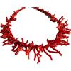 Vesuvio 7 Jewels Collana frangia di corallo rosso naturale del Mar Mediterraneo (Corallo rosso (provenienza Sardegna))