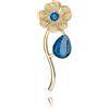 Dragon Porter Spilla Piccolo Fiore Bellissimi; San Valentino Regalo Quotidiano Gioielli per Donne (Stile 14 - Blu Scintillante)