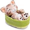 NICI Morbido gatto Bengala di peluche, 12 cm, multicolore - 63132 | Addormentato in un cestino, per coccole e giochi, per bambini e adulti, fantastica idea regalo