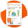 OFITURIA Fogli Colorati A5 80g, Confezione da 100 Fogli - Carta Colorata per Lavoretti, Stampante e Scrapbooking - Fogli A5 Colorati - Ideale Origami, Ufficio e Scuola (Arancione Fluorescente)