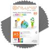 OFITURIA Fogli Colorati A5 80g, Confezione da 50 Fogli - Carta Colorata per Lavoretti, Stampante e Scrapbooking - Fogli A5 Colorati - Ideale Origami, Ufficio e Scuola (Grigio)