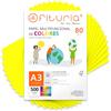 OFITURIA Fogli colorati, Confezione da 500 Fogli A3 80 g - Carta colorata per hobby creativi, stampante, scrapbooking - Fogli colorati (Giallo Fluo, 500 fogli)