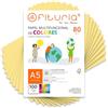 OFITURIA Fogli Colorati A5 80g, Confezione da 100 Fogli - Carta Colorata per Lavoretti, Stampante e Scrapbooking - Fogli A5 Colorati - Ideale Origami, Ufficio e Scuola (Crema)