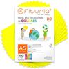 OFITURIA Fogli Colorati A5 80g, Confezione da 100 Fogli - Carta Colorata per Lavoretti, Stampante e Scrapbooking - Fogli A5 Colorati - Ideale Origami, Ufficio e Scuola (Giallo Fluorescente)