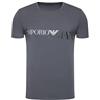 Emporio Armani T-Shirt Uomo 111035 0A516, Maglietta Manica Corta, Girocollo (Grigio, Logo Bianco/Nero, XL)