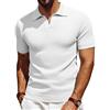 Les umes Polo da uomo a maniche corte maglia scollo a V tè estate casual traspirante polo