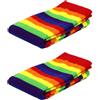 DEARMAMY Calze al Ginocchio Ragazzo Ragazza a Righe Arcobaleno 2 Paia Cotone | Taglia 5-12 Anni, Leggere ed Elastiche, Traspiranti per Uso Quotidiano