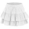 Kfnire Gonna Corta Donna Estiva Vita Alta con Elastico Gonna con Pantaloncini sotto Adatto per Viaggi Tempo Libero Quotidiano (Bianco, S)