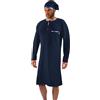 sesto senso Camicia da Notte Uomo con Cuffia Maniche Lunghe