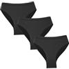 Happy Cherry Mutande da ragazza, confezione da 3 pezzi, balletto a vita alta, slip per bambini, biancheria intima in cotone, Nero , 7-8 Jahre