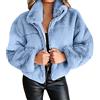 KeYIlowys Giacca da Donna in Peluche con Cerniera in Pelliccia Sintetica Autunno E Inverno in Pelliccia di Coniglio