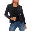 malito more than fashion Malito Classico Blazer nella Base-Look Giacca Camicetta Elegante Ufficio 1651 Donna (XL, Nero)