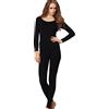 Liang Rou Set Intimo Sottile Modal Elasticizzato Girocollo Canottiera & Un Pantalone da Donna Nero S