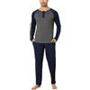 Aseniza Pigiama da Uomo Invernale, Pigiama a Maniche Lunghe in Cotone Semplice ed Elegante Pigiama Morbido Loungewear