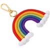 LRXIYODE Portachiavi Auto Colorato Arcobaleno Intrecciato a Mano in Corda di Cotone Leggero e Decorativo, Accessorio Creativo per Borsa come Regalo Unico