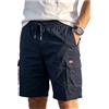 NORWAY NAUTICAL SCHOOL Bermuda Uomo Cotone - Bermuda Uomo Cargo con Tasche (IT, Numero, 50, Regular, Regular, 858527 Navy)