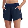 WILLIT Pantaloncini da donna Quick Dry Swim Board da 5 a vita alta, con tasche foderate, grigio.